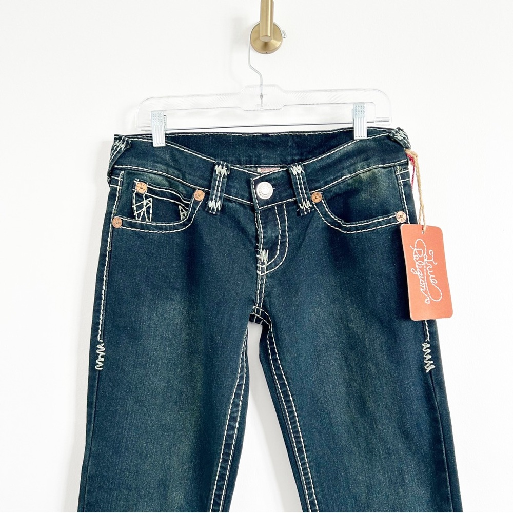 NEW $319 True Religion Bobby Super T Contrast Trim Embroidered Jeans Size 30 - Picture 2 of 11